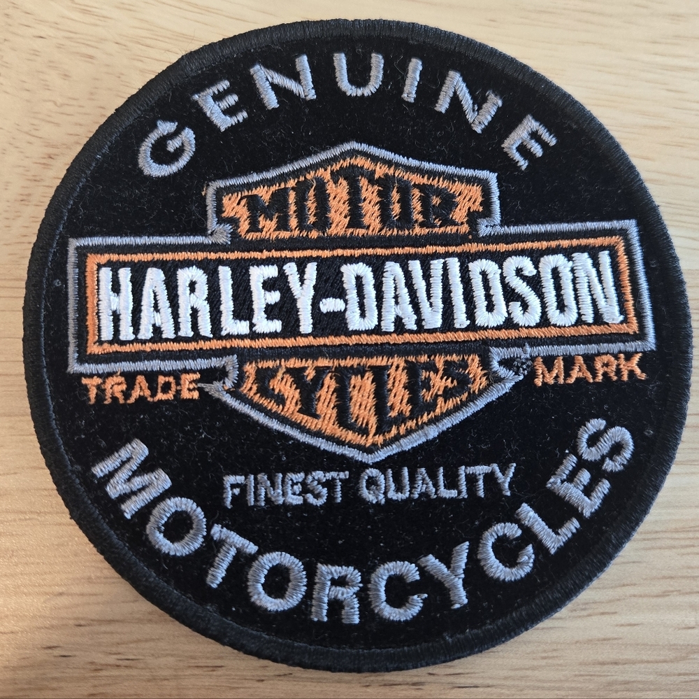 Harley Davidson Genuine Motorcycles Embroidered patch Sew & Iron On 4" Logo